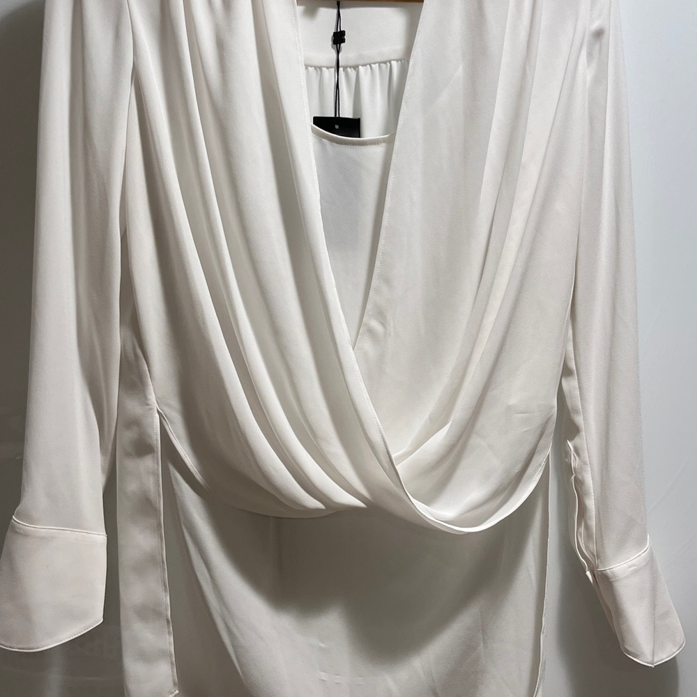 BCBGMaxAzria Wrap Blouse Top